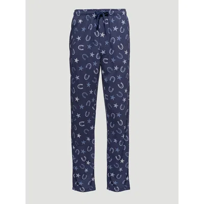 Wrangler Men's Printed Pajama Pants In Navy In Blue