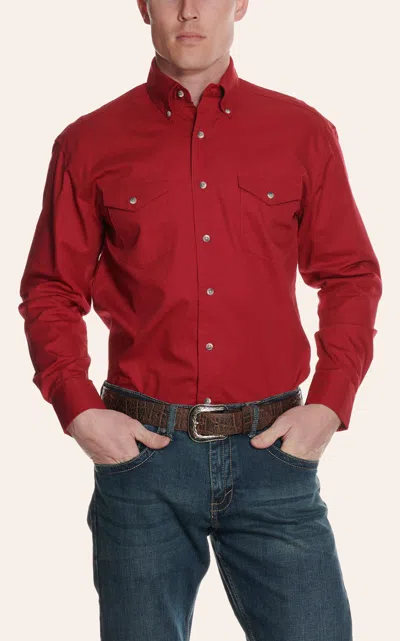 Wrangler Men's Red Painted Desert Long Sleeve Western Shirt