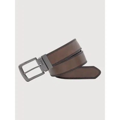 Wrangler Men's Reversible Engraved Buckle Belt In Brown/black In Multi