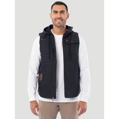 Wrangler Men's Riggs Workwear® Hooded Vest In Dark Navy In Black