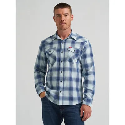 Wrangler Men's Slim Fit Plaid Shirt In Blue