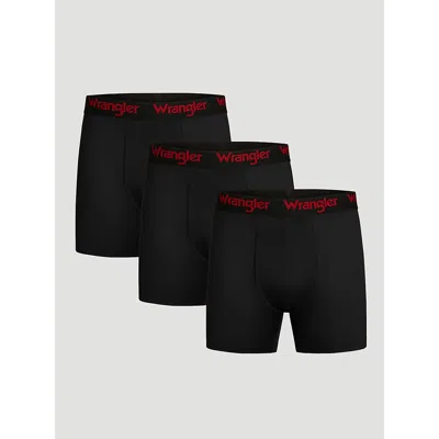Wrangler Men's Stretch Performance Boxer Brief (3-pack) In Black