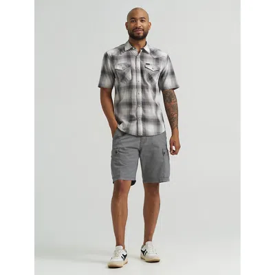 Wrangler Men's Stretch Ripstop Cargo Short In Gargoyle In Gray