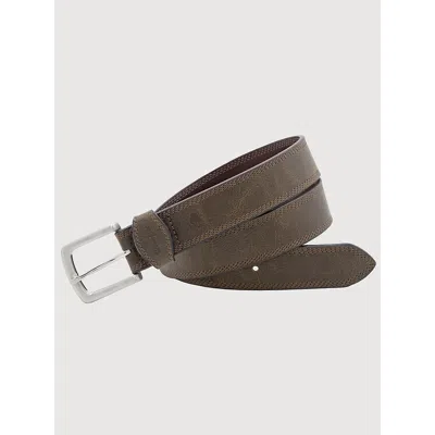 Wrangler Men's Triple Stich Bison Belt In Brown