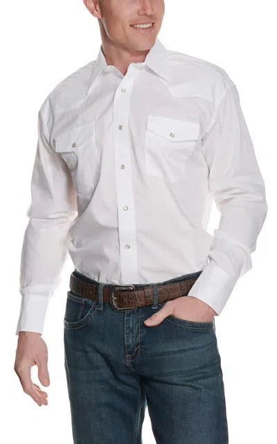 Wrangler Men's White Long Sleeve Western Shirt
