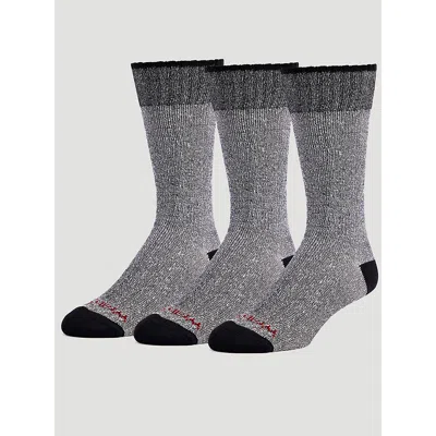 Wrangler Men's Wool Blend Sock In Black In Gray