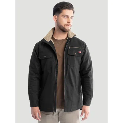 Wrangler Men's Workwear Faux Shearling Lined Jacket In Black Caviar