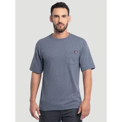 Wrangler Men's Workwear Heather Pocket T-shirt In Sea Blue