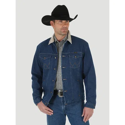 Wrangler Men's ® Blanket Lined Corduroy Collar Denim Jacket (big & Tall) In Prewashed In Blue