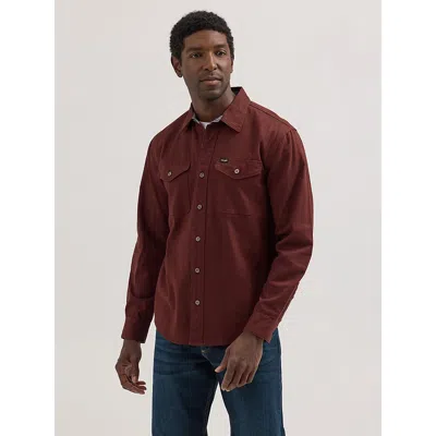 Wrangler Men's ® Epic Soft™ Stretch Twill Shirt In Bitter Chocolate In Burgundy