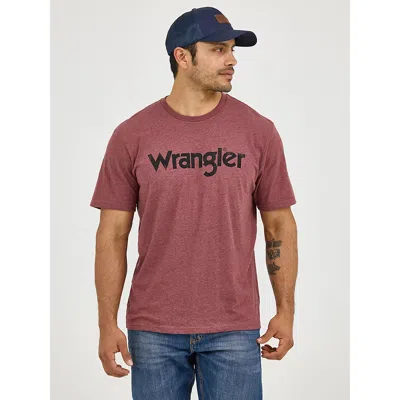 Wrangler Men's  Kabel Logo T-shirt In Burgundy