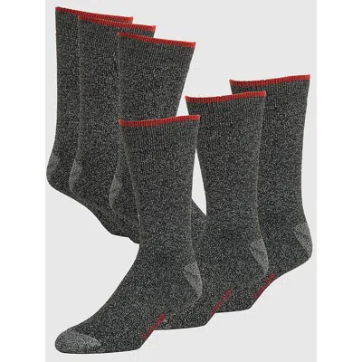 Wrangler Men's  Mid-weight Crew Work Socks (3-pack) In Black In Gray