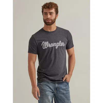 Wrangler Men's ® Rope Logo T-shirt In Caviar Heather In Gray