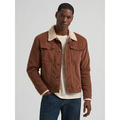 Wrangler Men's ® Sherpa Lined Corduroy Trucker Jacket In Cocoa Brown