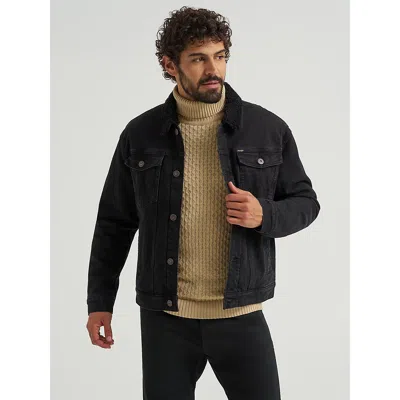 Wrangler Men's ® Sherpa Lined Denim Jacket In Black Rinse