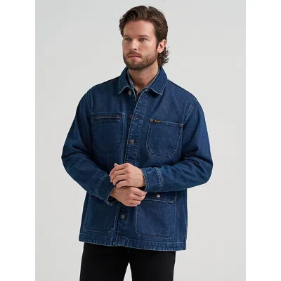 Wrangler Men's  Unlined Denim Chore Jacket In Deep Ocean In Blue