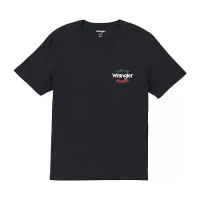 Wrangler Mens Crew Neck Short Sleeve Regular Fit Graphic T-shirt In Black