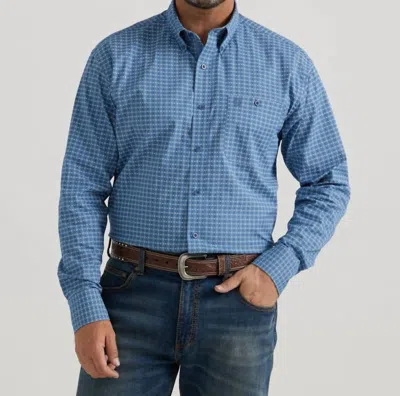Wrangler Mens George Strait Plaid Short Sleeve Shirt In Blue