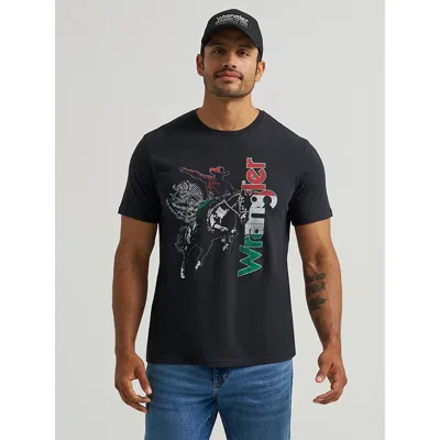 Wrangler Mexico Rider Graphic T-shirt In Jet Black
