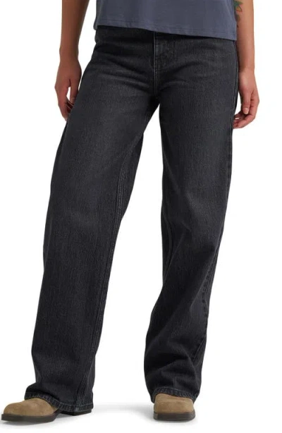 Wrangler Mid Rise Loose Straight Leg Jeans In Black