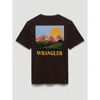 Wrangler Mountain Range Back Graphic T-shirt In Mole Brown In Brown