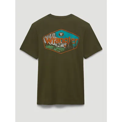 Wrangler Mountain Vista Back Graphic T-shirt In Ivy Green