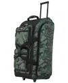 Wrangler Multi-pocket Large Upright Rolling Duffel In Green Camo