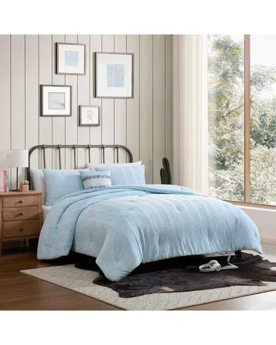 Wrangler Navajo Diamond Embossed Plush Comforter Set In Blue