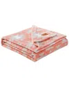 Wrangler Navajo Ultra Soft Plush Fleece Reversible Throw Blanket In Orange