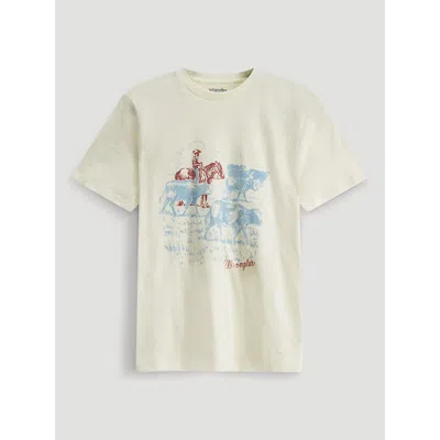 Wrangler On The Range Reg Fit Graphic Tee In Egret In White