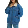 Wrangler Oversize Denim Bomber Jacket In Blue