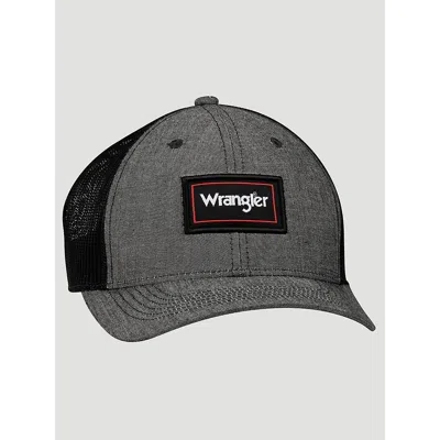 Wrangler Patch Mesh Hat In Grey In Black