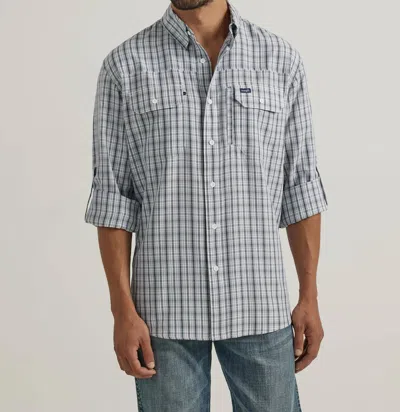 Wrangler Performance Vented Shirt In Navy/white In Blue