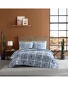 Wrangler Phoenix Patchwork Cotton Reversible Quilt Set In Blue
