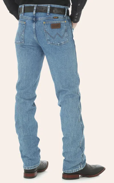 Wrangler Premium Performance Men's Light Stonewash Cowboy Cut Slim Fit Tall Jeans In Blue