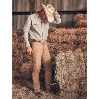 Wrangler Premium Performance Tough Comfort Cowboy Cut® Regular Fit Canvas Jean In Kelp In Brown