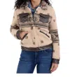 Wrangler Print Crop Faux-shearling Jacket In Beige In Beige