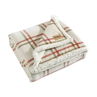 Wrangler Printed Plush Fleece Throw Blankets In Orange