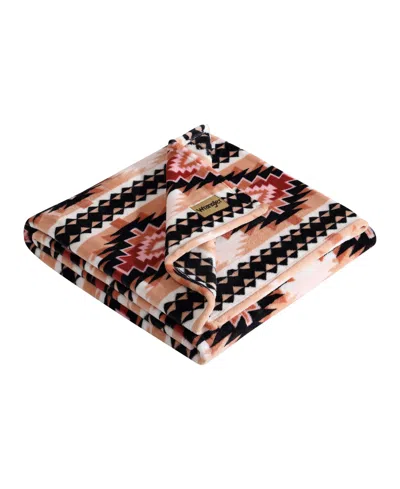 Wrangler Printed Ultra Soft Plush Fleece Throw, 50" X 70" In Pink