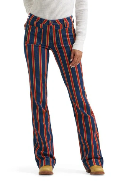 Wrangler Rainbow High Waist Flare Jeans In Blue