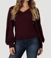 Wrangler Retro Balloon Sleeve Top In Purple