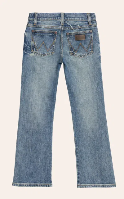 Wrangler Retro Boy's Greeley 77b Light Wash Slim Fit Boot Cut Jeans (8-16) In Blue