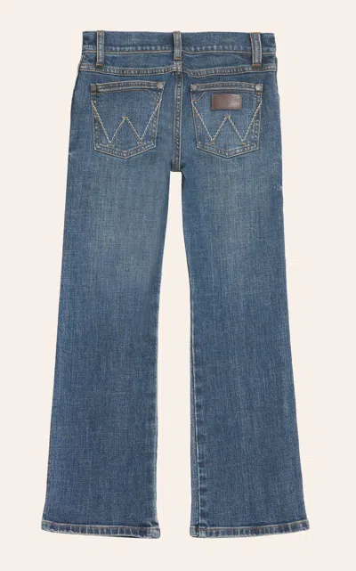 Wrangler Retro Boy's Layton Medium Wash Slim Fit Boot Cut Jeans In Blue