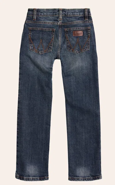 Wrangler Retro Boys' Bozeman Dark Wash Slim Fit Straight Leg Stretch Jeans (18-20) In Blue