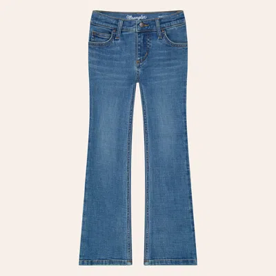 Wrangler Retro Girls' April Medium Wash Bootcut Jeans In Blue