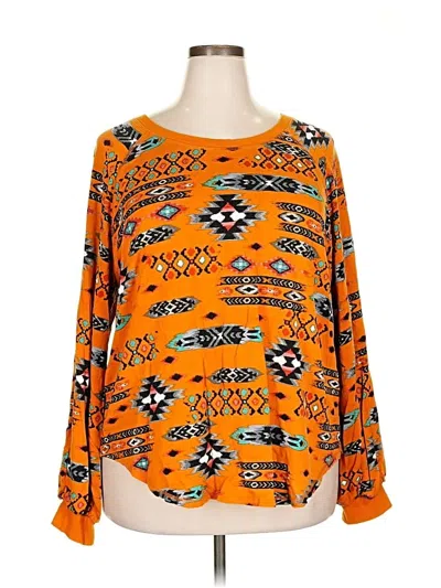 Pre-owned Wrangler Retro Long Sleeve Blouse In Orange