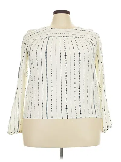 Pre-owned Wrangler Retro Long Sleeve Blouse In White