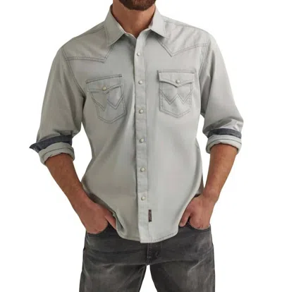 Wrangler Retro Long Sleeve Shirt In Grey In Gray