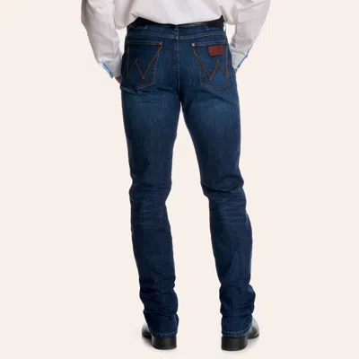 Wrangler Retro Men's Dark Wash Slim Fit Straight Leg Jeans In Blue