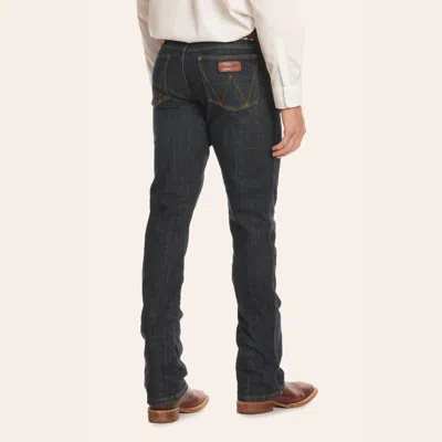 Wrangler Retro Men's Dax Dark Wash Slim Fit Boot Cut Jeans In Blue